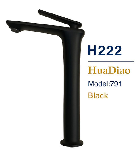 شیر روشویی پایه بلند هوادیائو مدل 791 کروم براق برای سینکهای کاسهای.